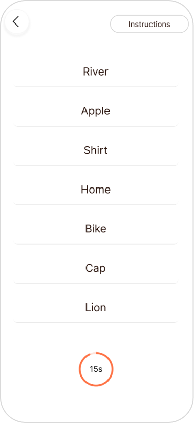 After image of the onboarding screen, showing a timer and boundaries around the exercises.